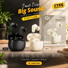 CYXG Q1 True Wireless Stereo Earbuds with Super Bass & ENC Noise Cancellation