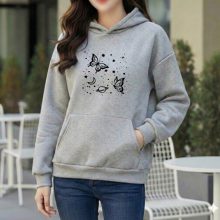 Premium Comfortable Printed Ladies Winter Hoodie