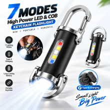 7 Modes High Power LED & COB Keychain Flashlight