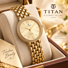 Titan Two-Tone Crystal Watch